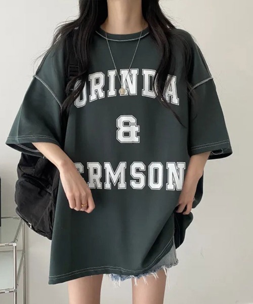 SallyLunn(サリーラン)の「カレッジロゴビッグTシャツ(Tシャツ/カットソー・レディース・ネイビー/グレー/グリーン・LARGE/MEDIUM)」の12枚目の写真