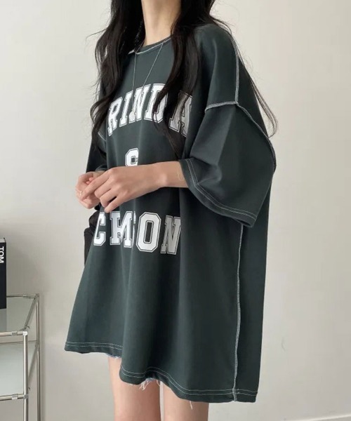 SallyLunn(サリーラン)の「カレッジロゴビッグTシャツ(Tシャツ/カットソー・レディース・ネイビー/グレー/グリーン・LARGE/MEDIUM)」の13枚目の写真