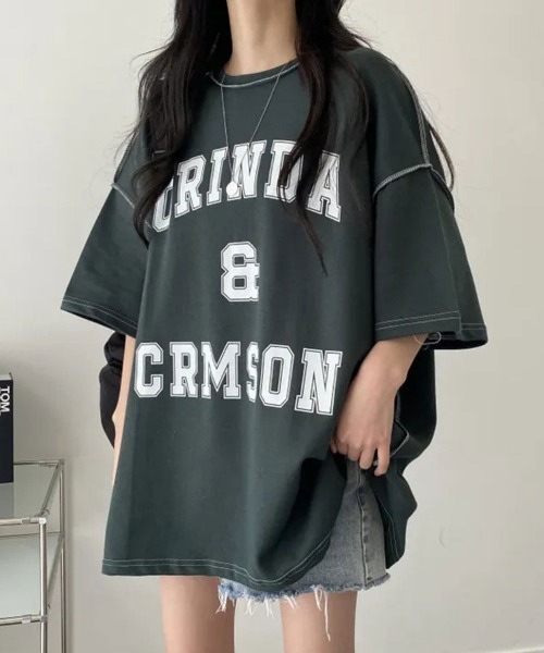 SallyLunn(サリーラン)の「カレッジロゴビッグTシャツ(Tシャツ/カットソー・レディース・ネイビー/グレー/グリーン・LARGE/MEDIUM)」の15枚目の写真