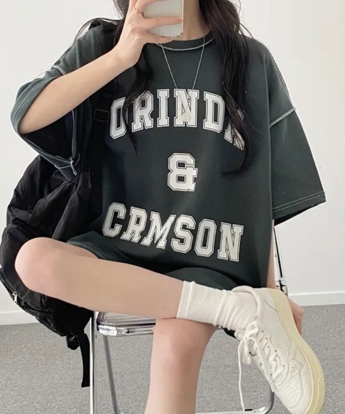 SallyLunn(サリーラン)の「カレッジロゴビッグTシャツ(Tシャツ/カットソー・レディース・ネイビー/グレー/グリーン・LARGE/MEDIUM)」の16枚目の写真