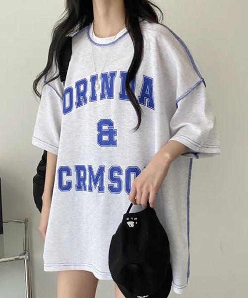 SallyLunn(サリーラン)の「カレッジロゴビッグTシャツ(Tシャツ/カットソー・レディース・ネイビー/グレー/グリーン・LARGE/MEDIUM)」の5枚目の写真