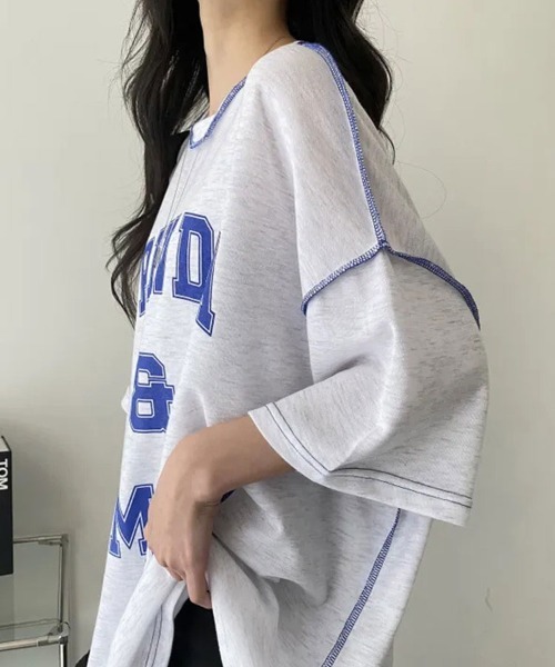 SallyLunn(サリーラン)の「カレッジロゴビッグTシャツ(Tシャツ/カットソー・レディース・ネイビー/グレー/グリーン・LARGE/MEDIUM)」の6枚目の写真