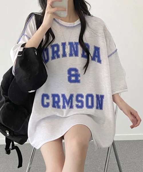 SallyLunn(サリーラン)の「カレッジロゴビッグTシャツ(Tシャツ/カットソー・レディース・ネイビー/グレー/グリーン・LARGE/MEDIUM)」の10枚目の写真