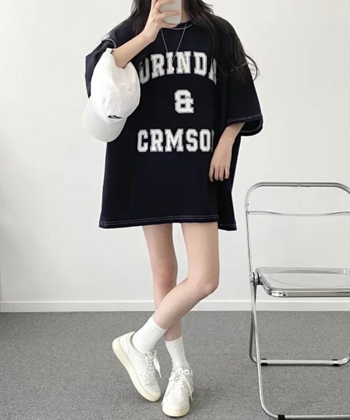 SallyLunn(サリーラン)の「カレッジロゴビッグTシャツ(Tシャツ/カットソー・レディース・ネイビー/グレー/グリーン・LARGE/MEDIUM)」の17枚目の写真