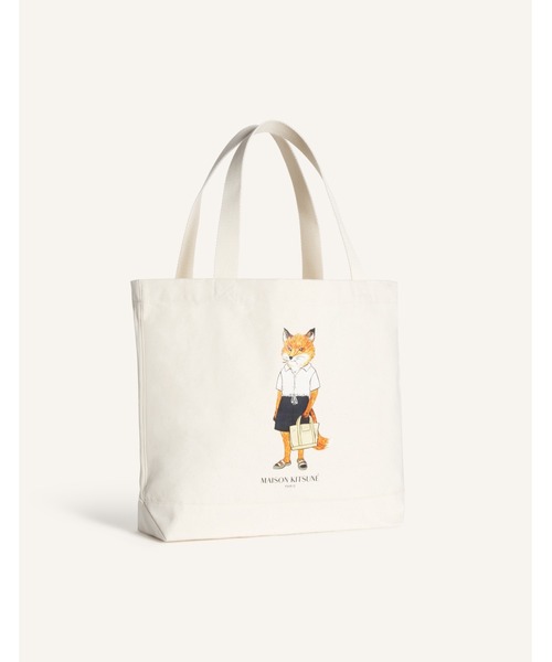 Maison Kitsune（メゾンキツネ）の「DRESSED FOX TOTE（トートバッグ・メンズ・アイボリー・U）」の2枚目の写真