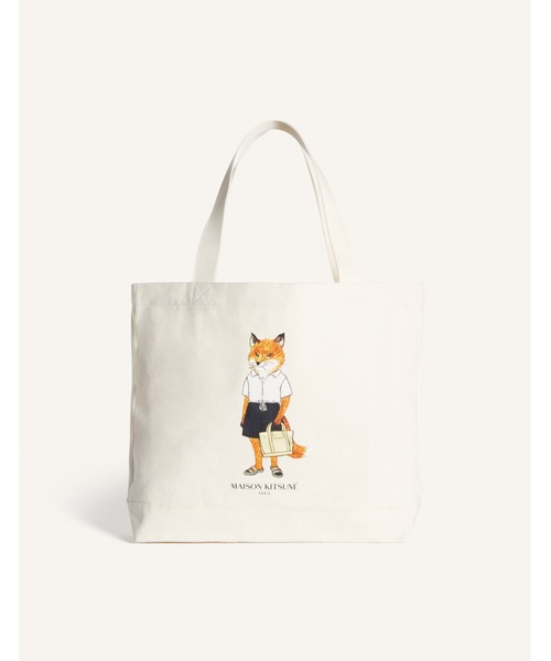 Maison Kitsune（メゾンキツネ）の「DRESSED FOX TOTE（トートバッグ・メンズ・アイボリー・U）」の7枚目の写真