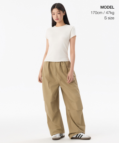 MUSINSA STANDARD WOMAN（ムシンサスタンダードウーマン）の「ウィメンズスリムクルーネックブラTシャツ[クリーム]（Tシャツ/カットソー・レディース・その他・X-SMALL/SMALL/MEDIUM/LARGE）」の2枚目の写真