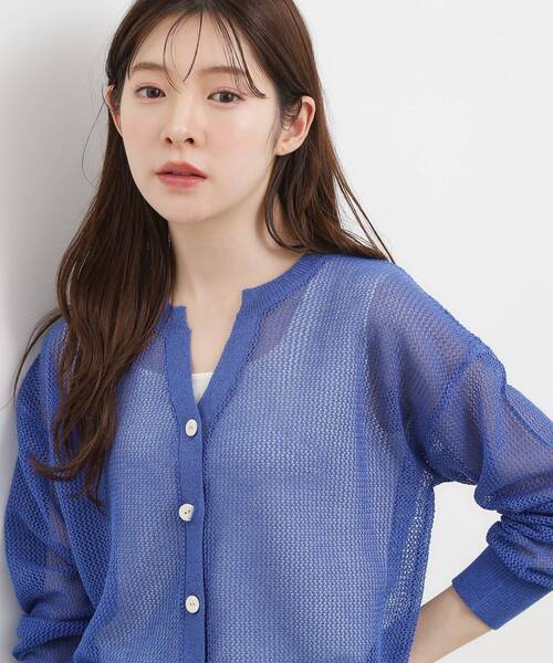 grove(グローブ)の「【貴島明日香さん着用】ラメメッシュキーネックカーディガン(カーディガン/ボレロ・レディース・オフホワイト/ブルー系その他/ブラウン系その他・03/02/04/05)」の21枚目の写真