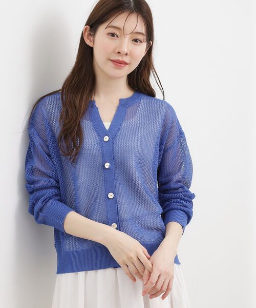 grove(グローブ)の「【貴島明日香さん着用】ラメメッシュキーネックカーディガン(カーディガン/ボレロ・レディース・オフホワイト/ブルー系その他/ブラウン系その他・03/02/04/05)」の20枚目の写真