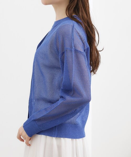 grove(グローブ)の「【貴島明日香さん着用】ラメメッシュキーネックカーディガン(カーディガン/ボレロ・レディース・オフホワイト/ブルー系その他/ブラウン系その他・03/02/04/05)」の16枚目の写真