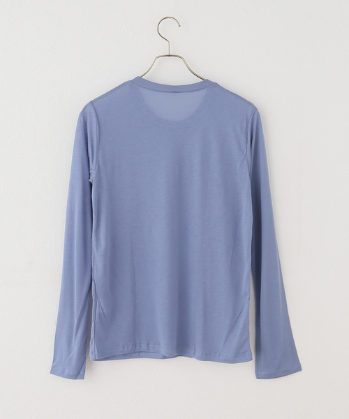 BASERANGE(ベースレンジ)の「【BASERANGE/ベースレンジ】LONG SLEEVE TEE(Tシャツ/カットソー・レディース・ブルー・SMALL)」の4枚目の写真