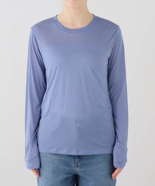 BASERANGE(ベースレンジ)の「【BASERANGE/ベースレンジ】LONG SLEEVE TEE(Tシャツ/カットソー・レディース・ブルー・SMALL)」の7枚目の写真