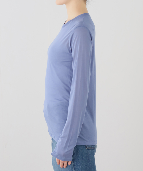 BASERANGE(ベースレンジ)の「【BASERANGE/ベースレンジ】LONG SLEEVE TEE(Tシャツ/カットソー・レディース・ブルー・SMALL)」の8枚目の写真