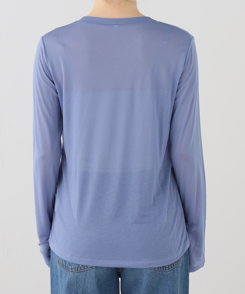 BASERANGE(ベースレンジ)の「【BASERANGE/ベースレンジ】LONG SLEEVE TEE(Tシャツ/カットソー・レディース・ブルー・SMALL)」の9枚目の写真