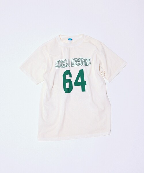 SIERRA DESIGNS(シェラデザイン)の「【Good On × SIERRA DESIGNS】64 カレッジロゴ プリントTシャツ(Tシャツ/カットソー・レディース・アイボリー/ブラック/ブラウン/ネイビー・フリー)」の1枚目の写真