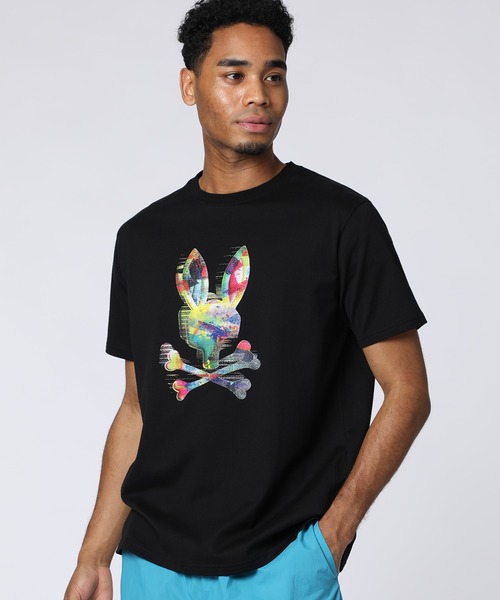 Psycho Bunny（サイコバニー）の「カラフルグリッチロゴ プリントTシャツ（Tシャツ/カットソー・メンズ・ブラック/ホワイト・X-LARGE/LARGE/MEDIUM/SMALL）」の2枚目の写真