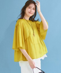 ソフトシアーフィルム フレアシルエット 2WAY ブラウス
