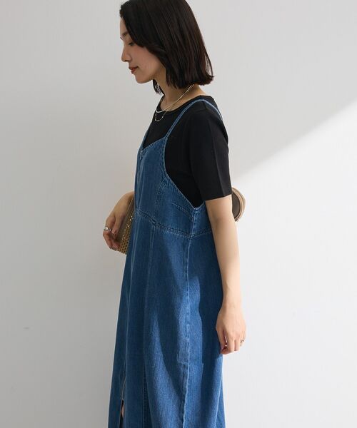 Green Parks(グリーンパークス)の「ライトデニムキャミワンピース(ワンピース・レディース・ライトインディゴブルー/インディゴブルー・FREE)」の8枚目の写真
