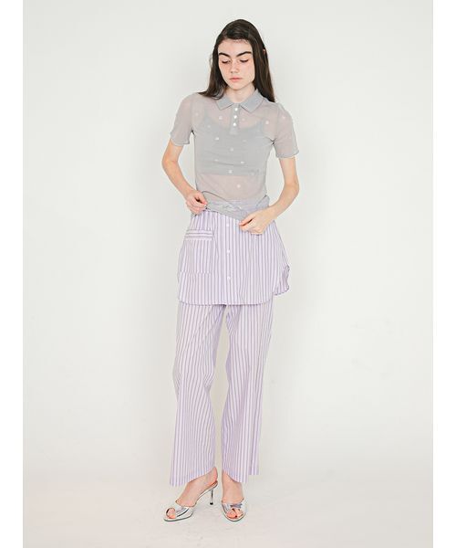 SORIN(ソリン )の「Stripe Layered Pants/ストライプ レイヤードパンツ(その他パンツ・レディース・ブルー/ライラック/ホワイト・38/36)」の15枚目の写真