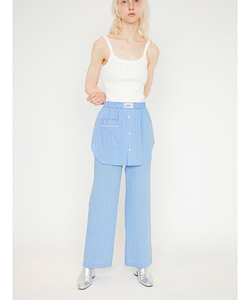 SORIN(ソリン )の「Stripe Layered Pants/ストライプ レイヤードパンツ(その他パンツ・レディース・ブルー/ライラック/ホワイト・38/36)」の7枚目の写真