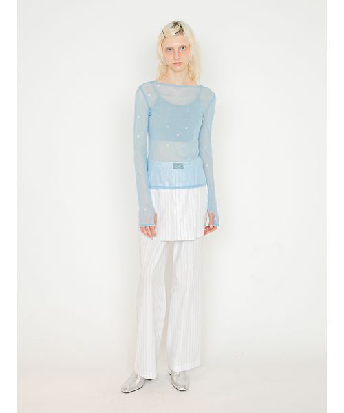 SORIN(ソリン )の「Stripe Layered Pants/ストライプ レイヤードパンツ(その他パンツ・レディース・ブルー/ライラック/ホワイト・38/36)」の5枚目の写真