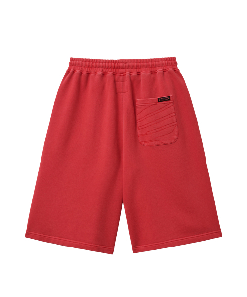PHYPS MOTORCYCLE（フィップスモーターサイクル）の「Pigment Original Wing logo Bermuda Sweat Pants_Red（その他パンツ・メンズ・その他・SMALL/MEDIUM/LARGE/X-LARGE）」の2枚目の写真