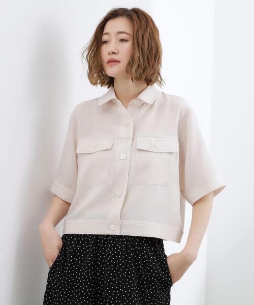 grove(グローブ)の「【吸水速乾・通気性・洗える】衿付きハーフジャケット(テーラードジャケット・レディース・ブラック/ブラウン系その他/オフホワイト・02/03/04/05)」の12枚目の写真