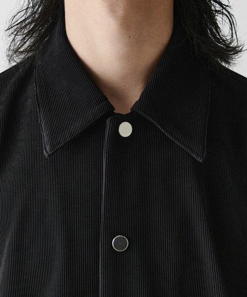 Lui's（ルイス）の「コードピケ半袖コーチシャツ（シャツ/ブラウス・メンズ・ブラック/グレー・M/S）」の11枚目の写真