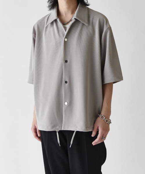Lui's（ルイス）の「コードピケ半袖コーチシャツ（シャツ/ブラウス・メンズ・ブラック/グレー・M/S）」の12枚目の写真
