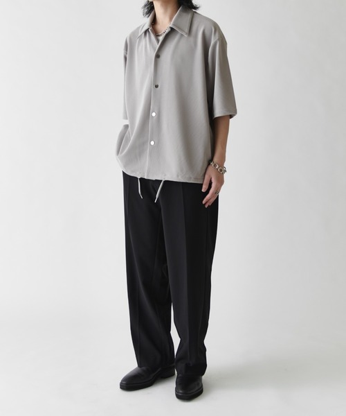 Lui's（ルイス）の「コードピケ半袖コーチシャツ（シャツ/ブラウス・メンズ・ブラック/グレー・M/S）」の18枚目の写真