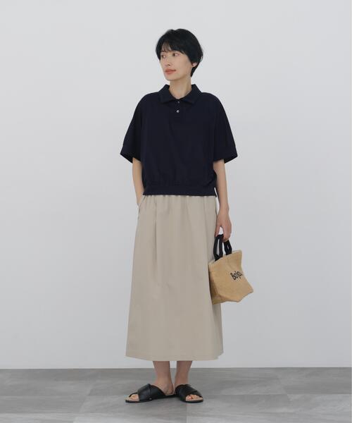 human woman(ヒューマンウーマン)の「◆【オーガニックコットン混 / ウォッシャブル】コットンポリウェザーストレッチドロストスカート(スカート・レディース・ベージュ/ブラウン・MEDIUM/SMALL)」の10枚目の写真