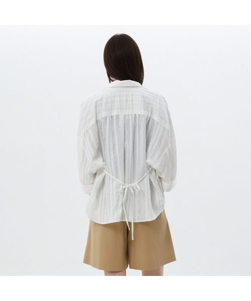 LAP（ラップ）の「アンバランスバックスリットシャツ AS2WB460（シャツ/ブラウス・レディース・ホワイト/ブラック・FREE）」の5枚目の写真