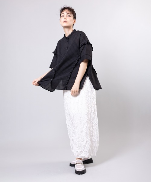 OSMOSIS(オズモーシス)の「ワッシャースカート(スカート・レディース・ダークブラウン/レッド/ブラック/ホワイト・ONE SIZE)」の13枚目の写真