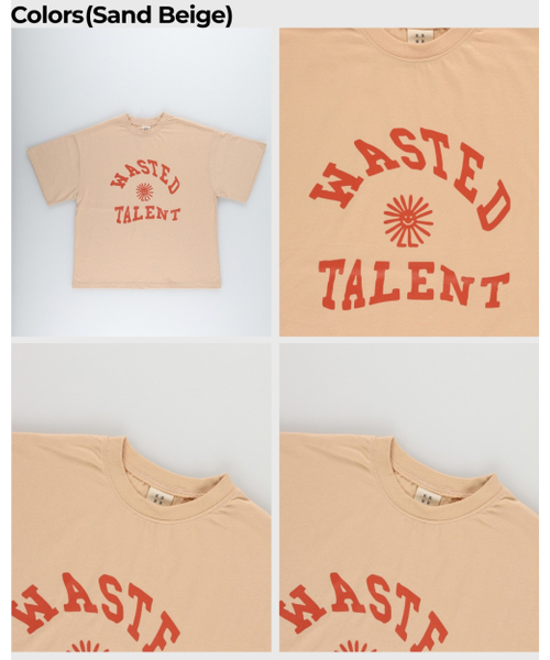 KRNR(クルナル)の「TALENT オーバーサイズヴィンテージグラフィックジュニア半袖Tシャツ_サンドベージュ(Tシャツ/カットソー・レディース・その他・130/140/150/160)」の4枚目の写真