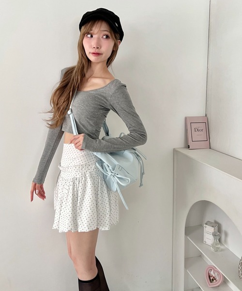 Loueme(ルエム)の「【500mlペットボトル収納可】サイドリボンベルトナイロンショルダーバッグ(ショルダーバッグ・レディース・ライトブルー/ピンク/アイボリー/ブラック・FREE)」の17枚目の写真