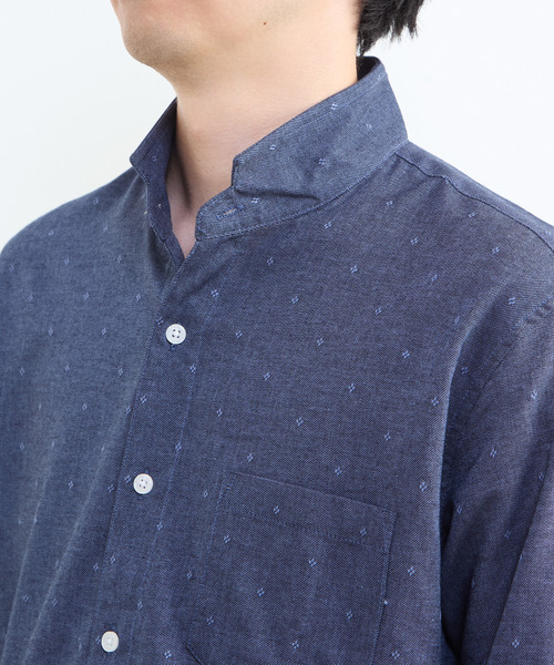 MEN'S MELROSE(メンズメルローズ)の「クールマックスリネンワンピースカラー7分袖シャツ(シャツ/ブラウス・メンズ・ネイビー/ブルー/ベージュ・3/4/2)」の19枚目の写真