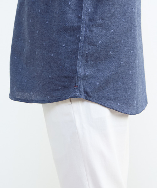 MEN'S MELROSE(メンズメルローズ)の「クールマックスリネンワンピースカラー7分袖シャツ(シャツ/ブラウス・メンズ・ネイビー/ブルー/ベージュ・3/4/2)」の21枚目の写真