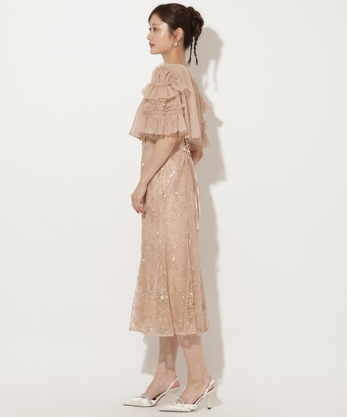 AND COUTURE(アンドクチュール)の「チュールフリルブラウス×レースキャミソールドレス(ドレス・レディース・ピンク/ネイビー/ブラック・FREE)」の15枚目の写真