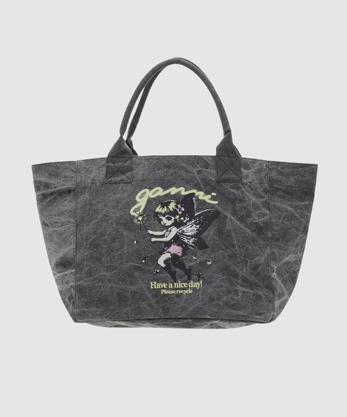 GANNI(ガニー)の「Medium Trapeze Shopper Fairy Print(トートバッグ・レディース・ブラック系その他・ONE SIZE)」の1枚目の写真