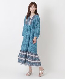 リゾート マーメイド フワラー柄ワンピース