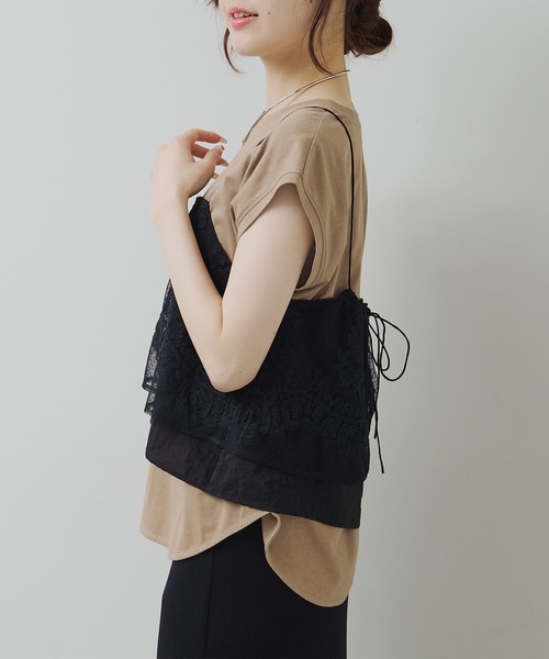 PUAL CE CIN(ピュアルセシン)の「ドットチュール刺繍 キャミソールブラウス(キャミソール・レディース・ベージュ/ブラック・FREE)」の13枚目の写真