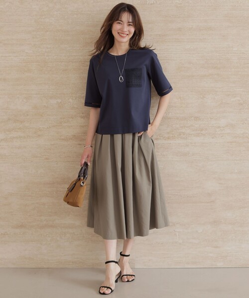 J.PRESS Ladies(J.プレス レディス)の「【一枚で着映え】レーシーコンビ ポケットデザイン カットソー(Tシャツ/カットソー・レディース・ネイビー系/スカイブルー系/ホワイト系/ベージュ系・SMALL)」の18枚目の写真