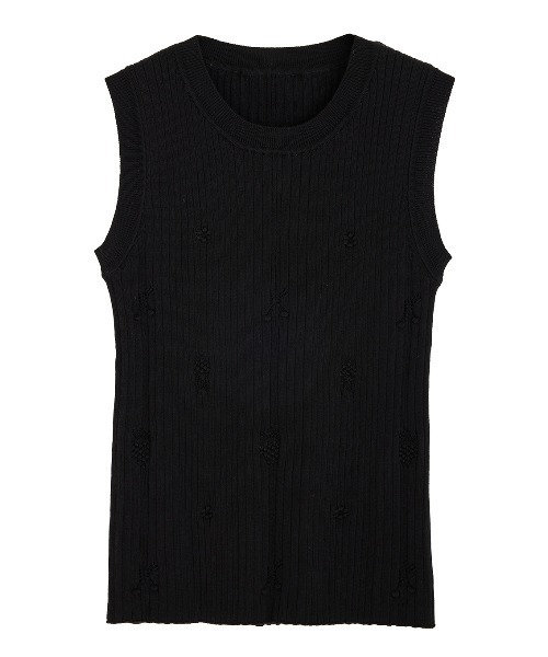 Ameri(アメリ)の「MEDI FRUIT RIB KNIT TANK(タンクトップ・レディース・クリーム/ライトブルー/ブラック・FREE)」の16枚目の写真