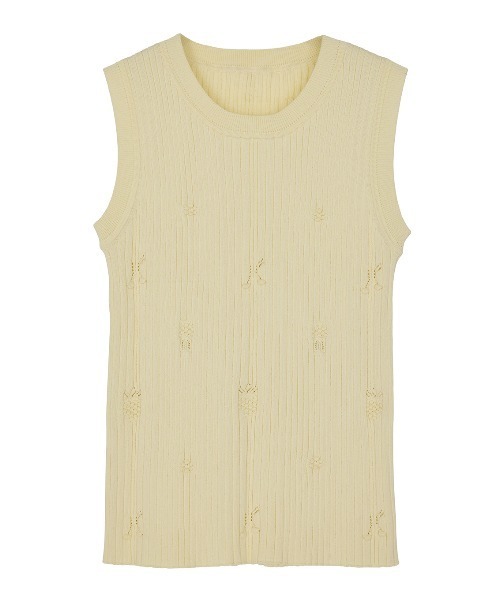Ameri(アメリ)の「MEDI FRUIT RIB KNIT TANK(タンクトップ・レディース・クリーム/ライトブルー/ブラック・FREE)」の17枚目の写真