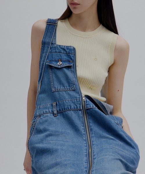 Ameri(アメリ)の「MEDI FRUIT RIB KNIT TANK(タンクトップ・レディース・クリーム/ライトブルー/ブラック・FREE)」の9枚目の写真