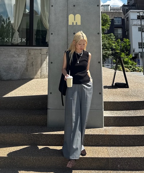 Ameri(アメリ)の「MEDI FRUIT RIB KNIT TANK(タンクトップ・レディース・クリーム/ライトブルー/ブラック・FREE)」の11枚目の写真