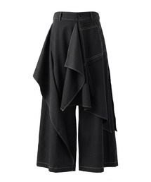 Ruze（ルゼ）の「Asymmetry white stitch drape PT/アシンメトリーホワイトステッチドレープパンツ（その他パンツ）」