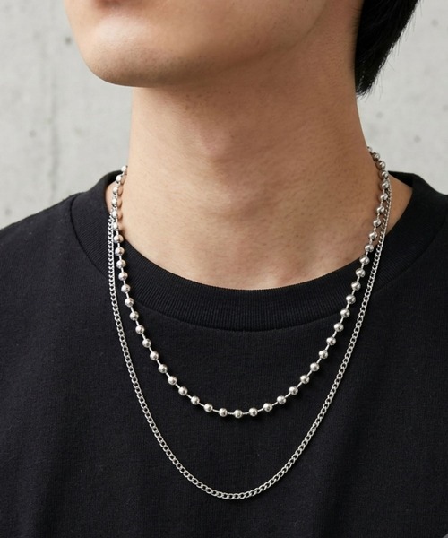 セール】レイヤードマンテルボールチェーンネックレス（ネックレス