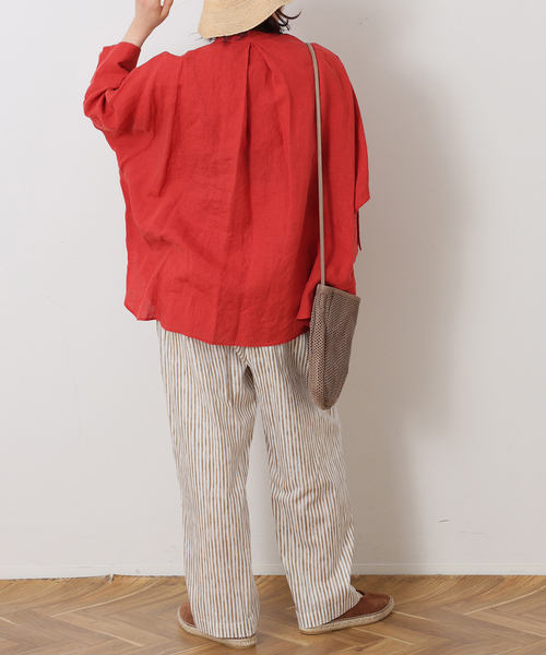 JOURNAL STANDARD LUXE(ジャーナルスタンダード ラックス)の「CLストライプ イージーテーパーパンツ(その他パンツ・レディース・チャコールグレー/レッド/ベージュ・FREE)」の10枚目の写真