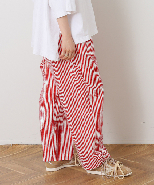 JOURNAL STANDARD LUXE(ジャーナルスタンダード ラックス)の「CLストライプ イージーテーパーパンツ(その他パンツ・レディース・チャコールグレー/レッド/ベージュ・FREE)」の12枚目の写真